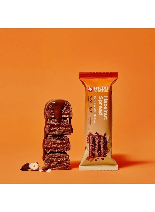 Maxi Nutrition Hazelnut Spread Protein Waffle Bar 39g| 9.7g Protein, Low Sugar, No Artificial Colours or Flavours  (Pack of 12pcs) - Image 2
